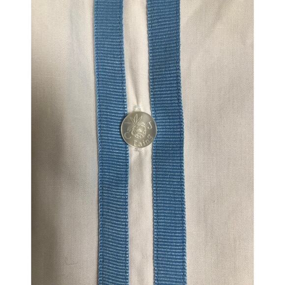 C.J Laing button down white short sleeved blouse / shirt with blue trim size 4 - Picture 12 of 12